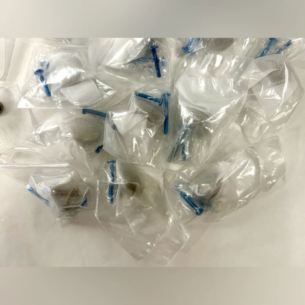 Set of 19 Brushed Nickel Drawer Pulls - Approx. 1in - 1.15in Diameter, 2 screws - Picture 4 of 8